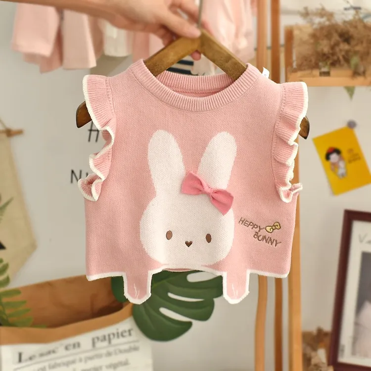 【不起球】女童毛衣背心秋装新款女宝宝洋气婴儿针织衫中小童马甲潮