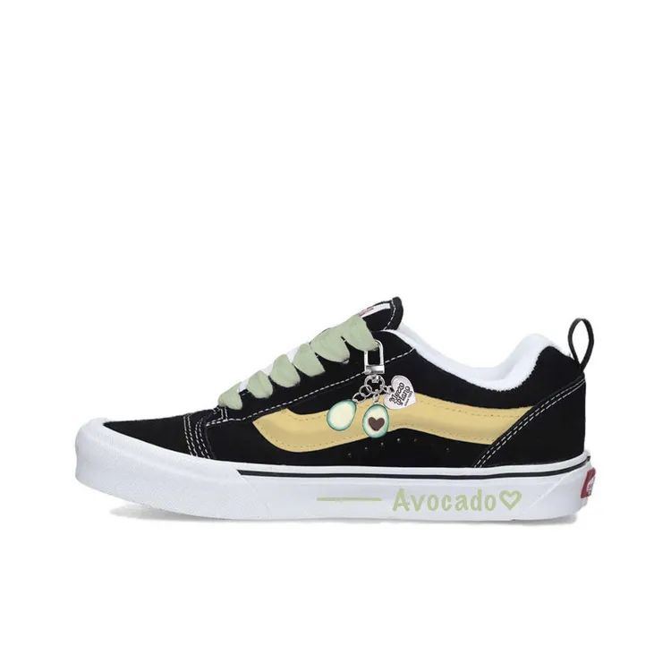 【定制球鞋】Vans Knu Skool 牛油果之恋 喷绘 黑黄绿 VN0009QC6BT1