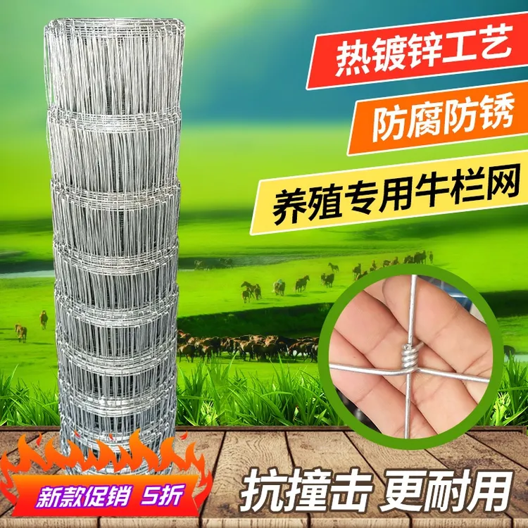 热镀锌铁丝网防锈牛栏网圈地钢丝网拦牛羊果园防护网养殖网围栏网