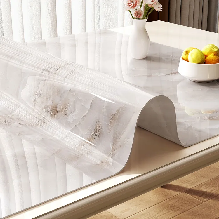 大理石餐桌垫防油防水免洗软玻璃台布pvc桌布轻奢高级感茶几桌垫