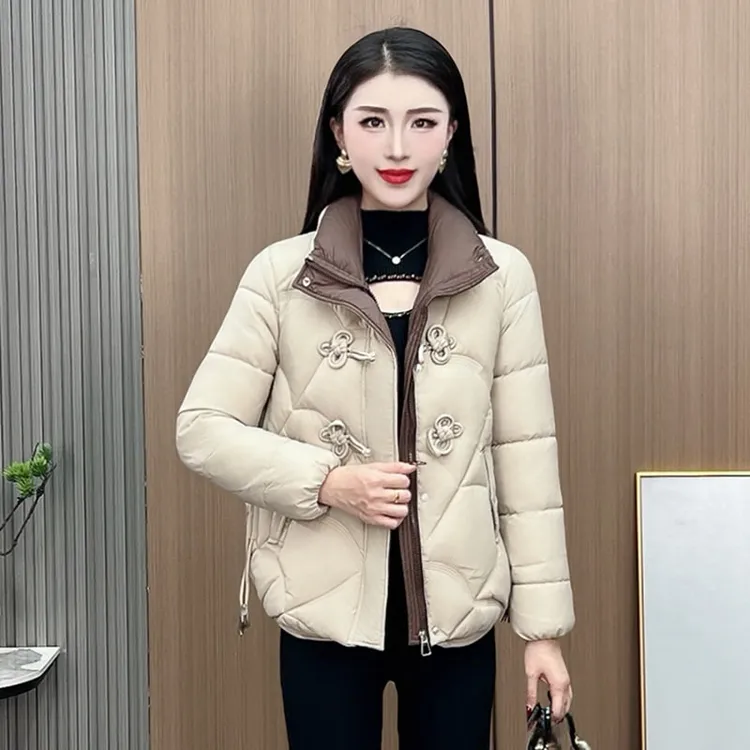 【有运费险】新中式盘扣棉服女外套2025秋冬新款宽松显瘦短款棉衣