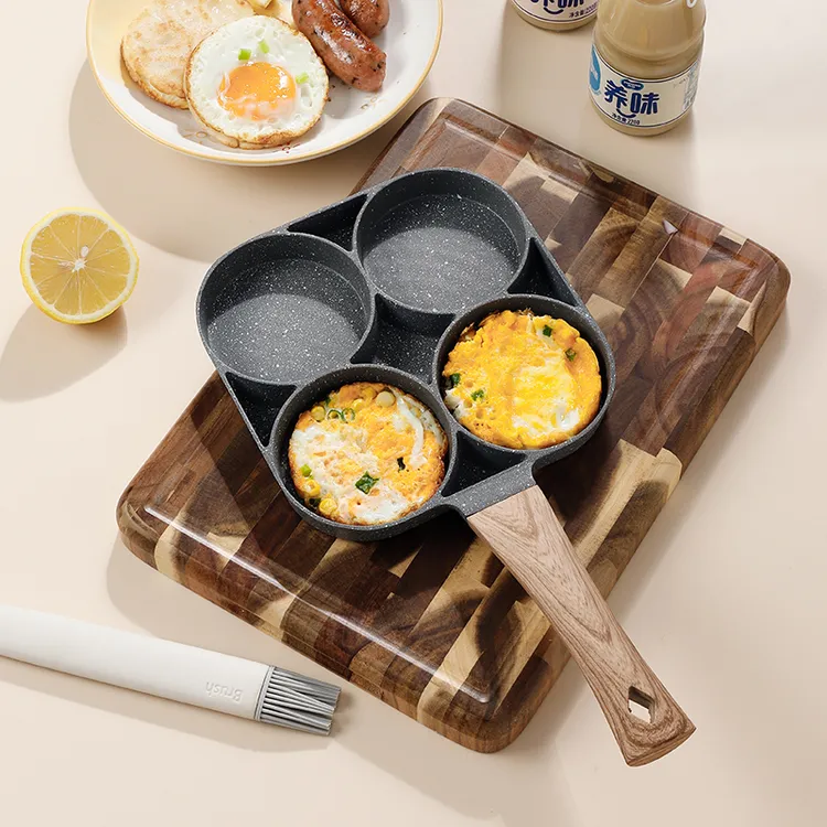 【早餐神器】四孔三孔煎蛋锅麦饭石不粘材质电磁明火通用新疆包邮