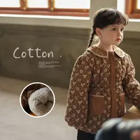 允儿妈女童碎花刺绣棉服复古洋气棉衣
