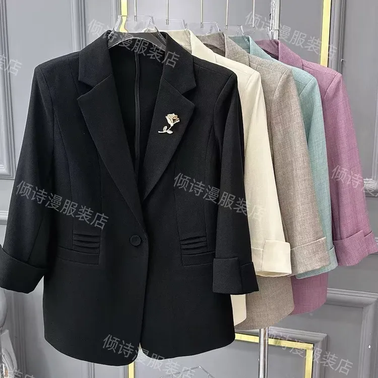 2025秋季新款设计感时尚气质西装女洋气显瘦遮肉休闲女小西服9166