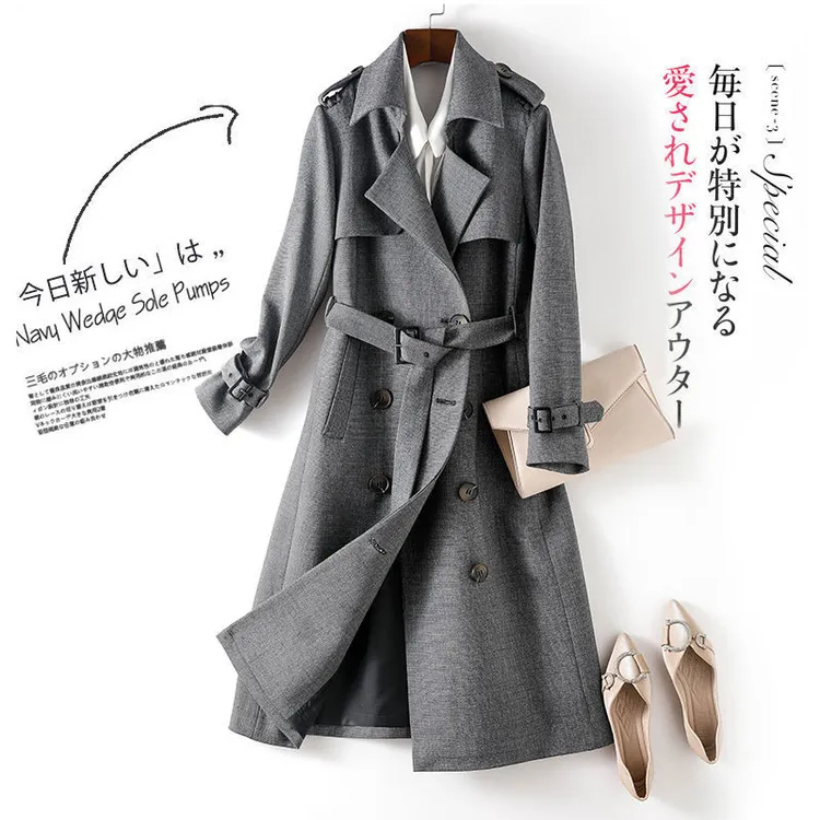 风衣女中长款2023秋季新款流行大衣高端垂感英伦气质春秋外套