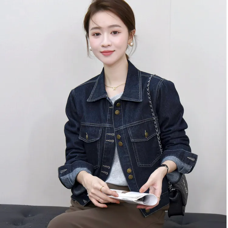 丹宁色牛仔外套2025春季新款时尚潮流短外套女韩版百搭休闲上衣