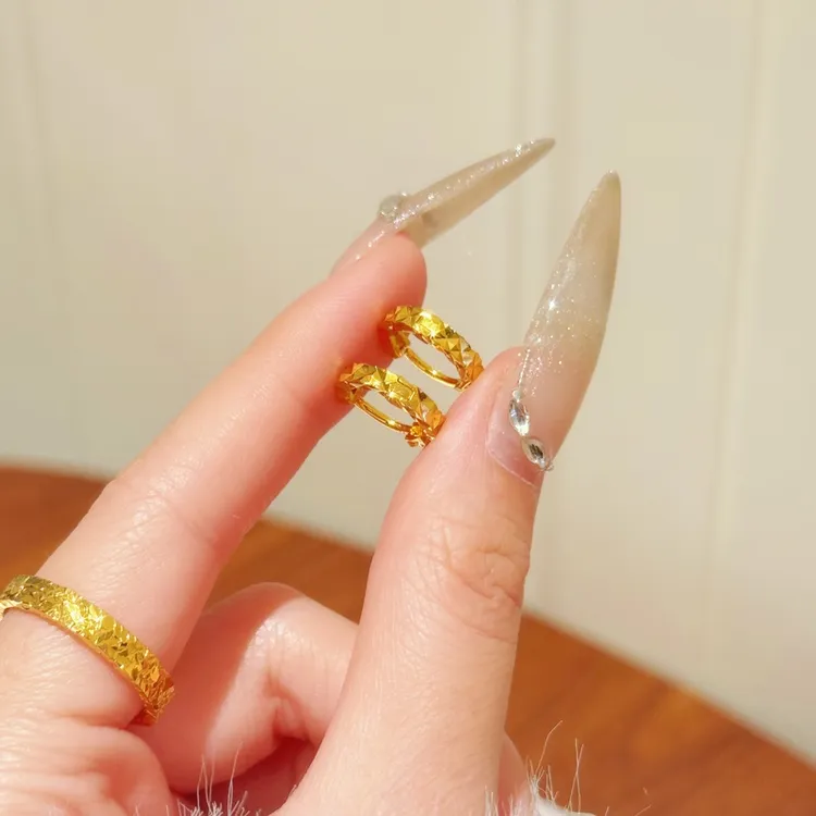 铜合金耳饰 时尚百搭碎碎冰精致闪耀满天星耳环