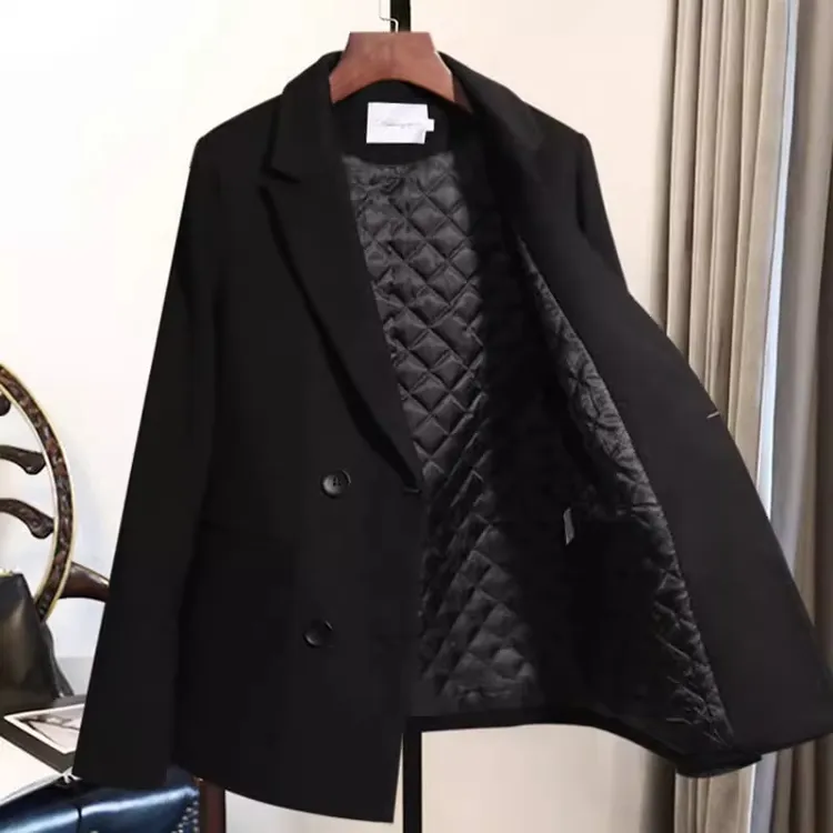 2025秋冬新款韩版双排扣小西装女外套气质高级感小个子显瘦西服潮