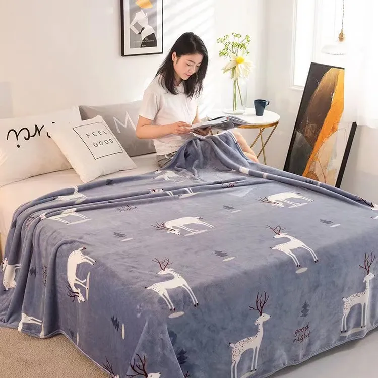 秋冬季加绒床单双面法兰绒床盖珊瑚绒绒毛毯学生宿舍双人法兰绒毯
