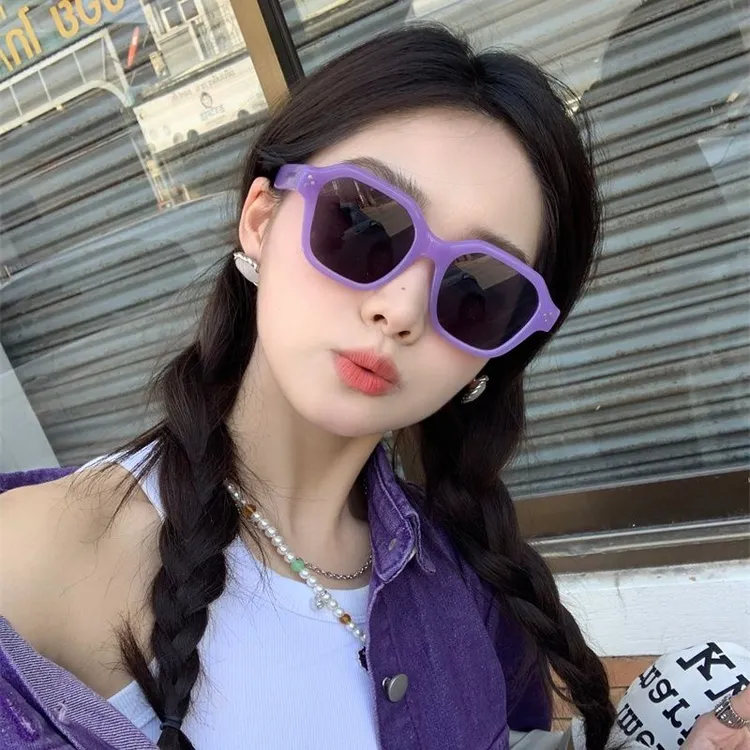 夏日度假多巴胺千禧风y2k墨镜防紫外线遮阳女甜酷系潮流太阳眼镜 