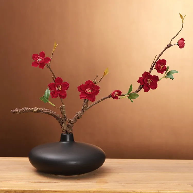 禅意花瓶新中式插花花艺套装摆件家居客厅办公室桌面装饰假花摆设