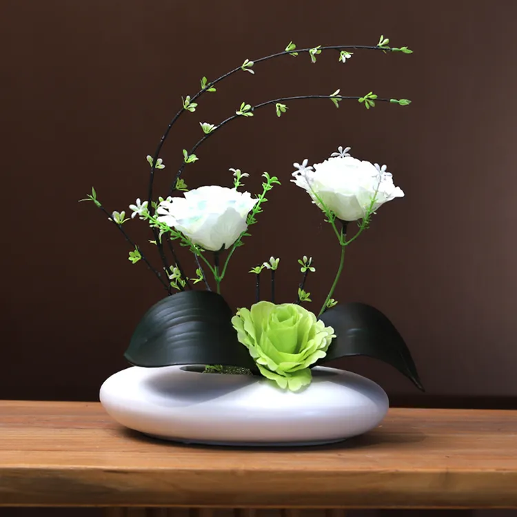 新中式高级感永生仿真花假花套装家居酒店玄关柜子桌面摆放花卉