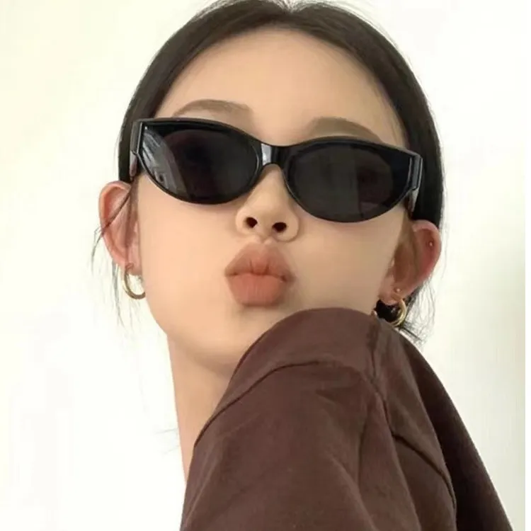 新款网红美式猫眼太阳镜Y2K凹造型显瘦复古辣妹墨镜防紫外线136