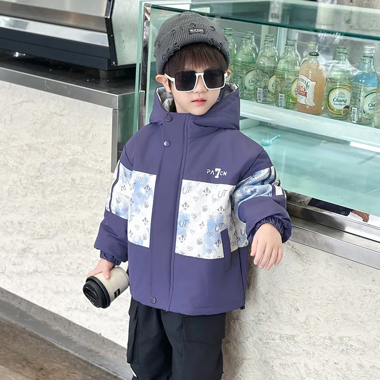 男童夹棉外套秋冬2024新款小童深秋初冬加厚男孩儿童韩版上衣棉服