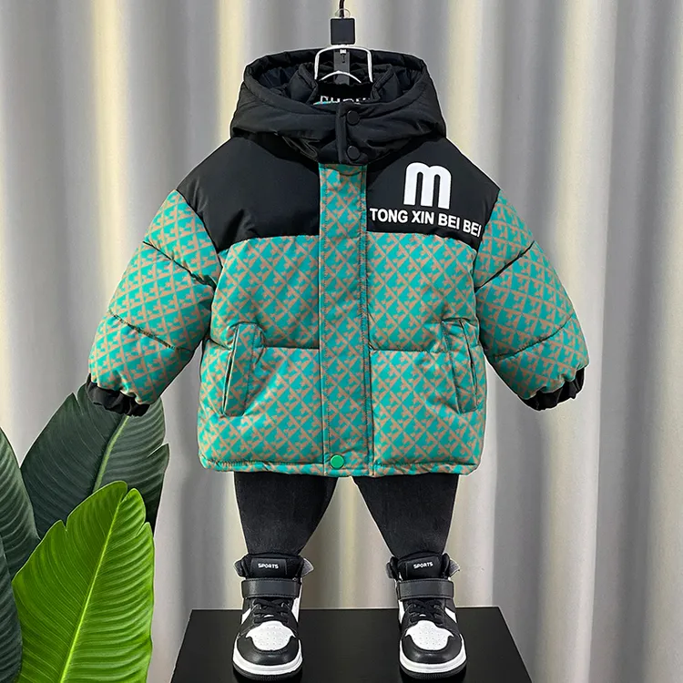 男童棉衣外套冬季2025新款加厚冬装儿童棉袄宝宝连帽棉服保暖冬款