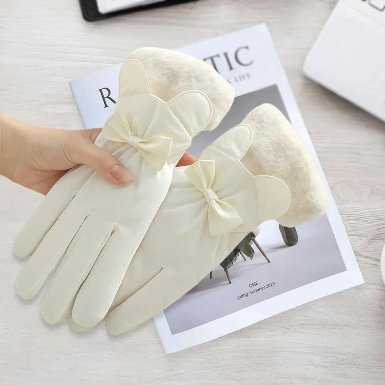 保暖手套女士冬季骑行手套加绒加厚触屏防风防水亲肤面料骑电动车