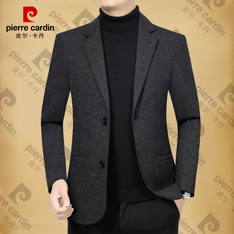 皮尔卡丹商务修身男士高档春秋季新款商务西服上衣外套西装潮时尚