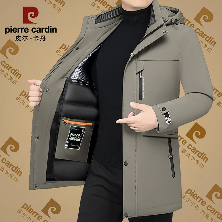 皮尔卡丹冬季爆款高档男士休闲羽绒服加厚可拆卸保暖鸭绒服外套男