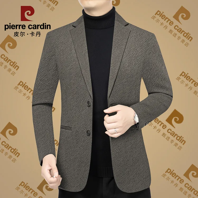 皮尔卡丹商务休闲高档春秋季商务休闲西服轻奢男装外套西装领秋季