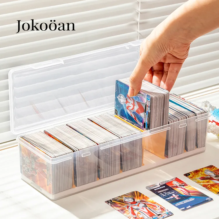 卡片收纳盒适用小马宝莉奥特曼卡牌透明学生桌分隔整理盒防尘带盖