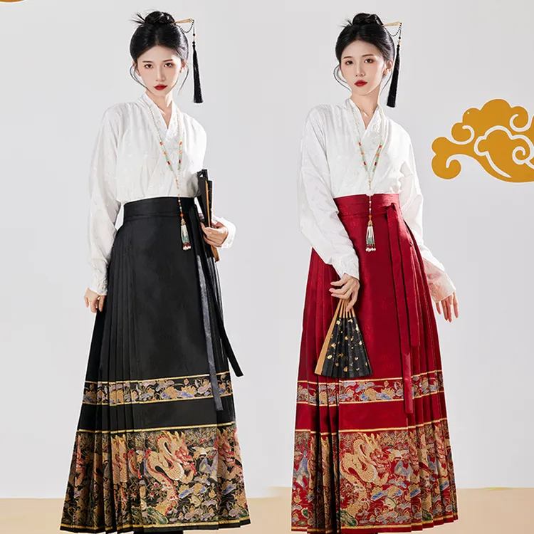 新款仿妆花织金原创马面裙【鹭鹭莲升】新中式国风女明制汉服