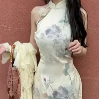 LHMknk1活动画报夫人原创自制新中式国风清冷感仙气旗袍 桑柔