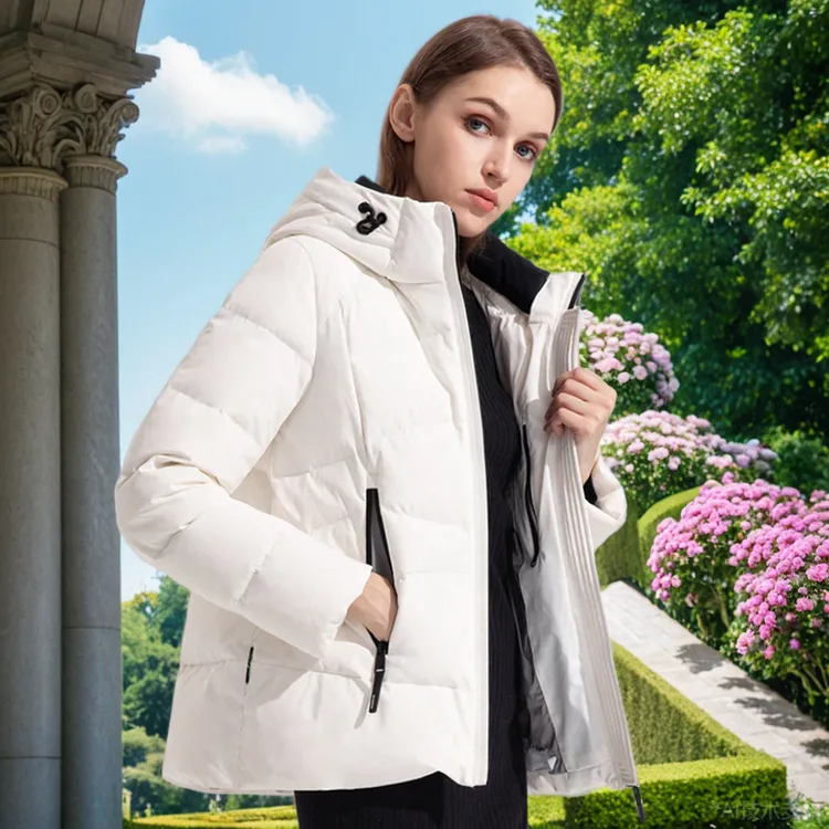 SHARON/雪伦雪伦短款羽绒服女士秋冬时尚连帽70后漂亮妈妈装国风