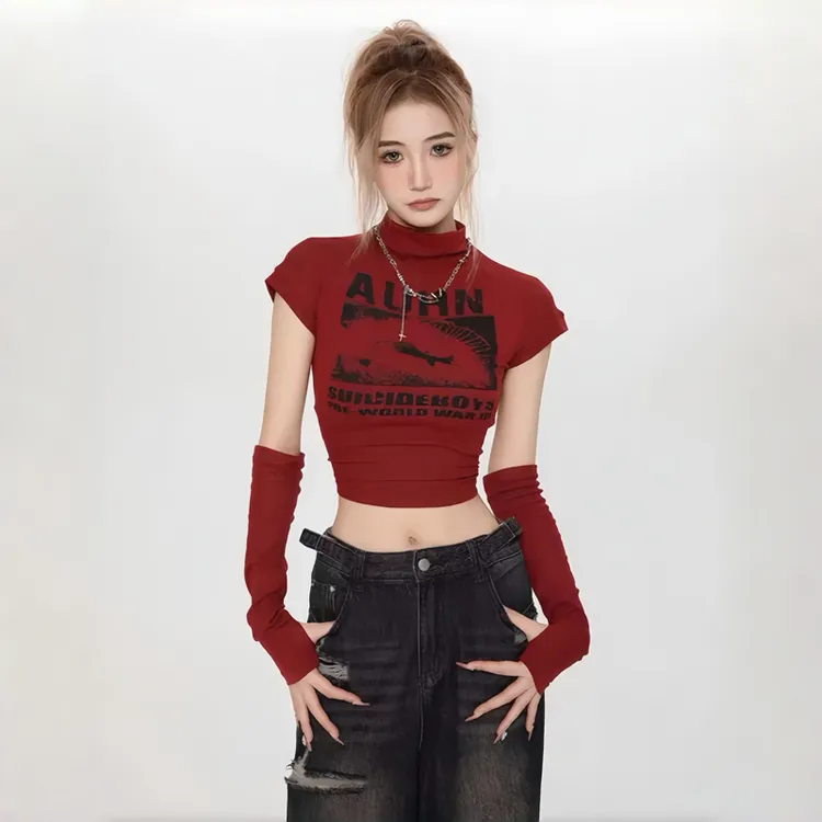 chic甜辣妹jazz爵士跳舞蹈高级感kpop穿搭欧美式短款上衣服装女秋