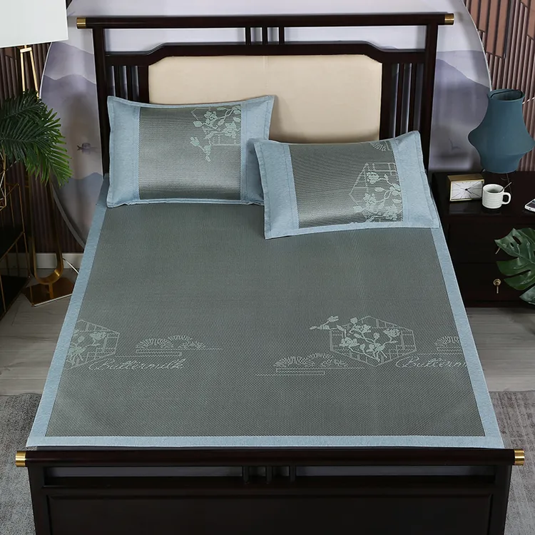 夏季冰藤席三件套凉席家用夏天双面席单双人冰丝席草席床垫软席子