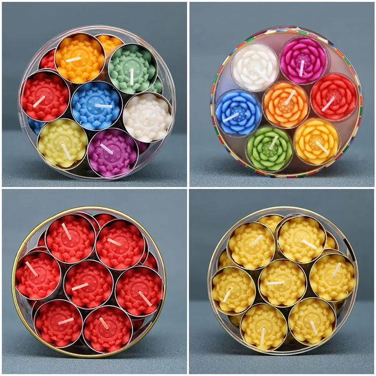 植物酥油灯粒七彩4小时酥油蜡烛莲花酥油粒供灯专用过年财神爷