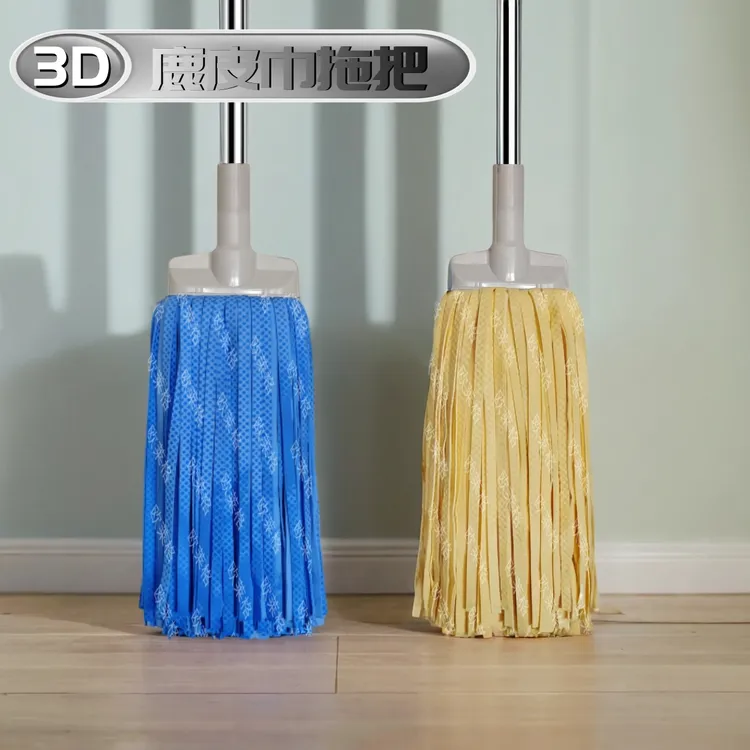 3D鹿皮巾拖把扁头强吸水不掉毛无痕拖把