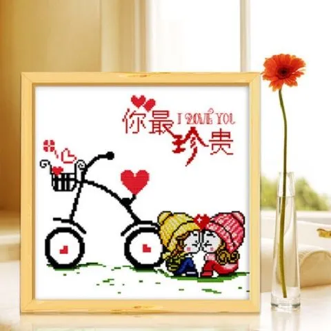 十字绣线绣新款小幅卧室简单浪漫爱情侣送男朋友一对优雅温馨2025
