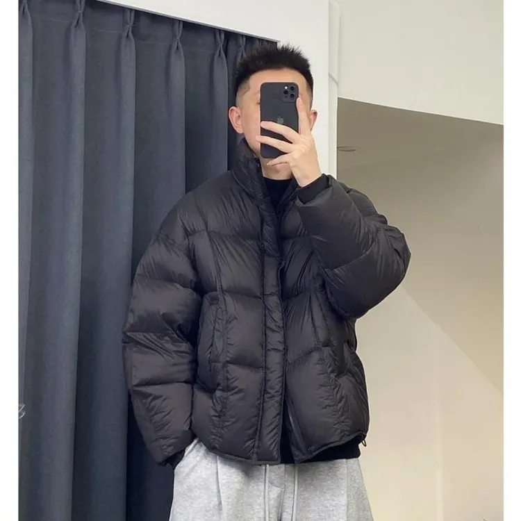 高质感软糯舒适立领男士羽绒服外套冬季重磅加厚保暖面包服外套潮