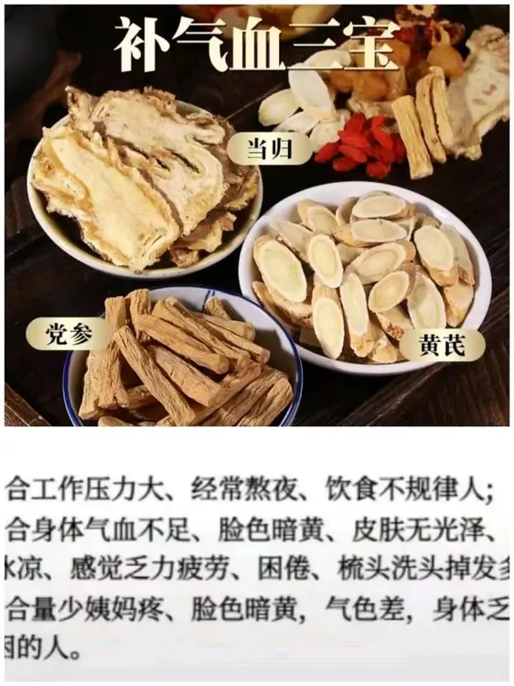 《元气三宝》当归 黄芪 党参