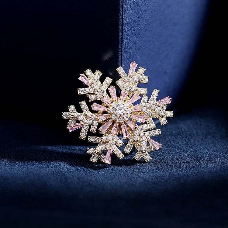 合金胸针 韩版外套别针丝巾披肩扣潮开衫服饰搭配可旋转雪花 胸针