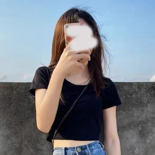 百搭修身显瘦高品质棉T短款露脐T恤女【牛仔裤裙专属搭配】