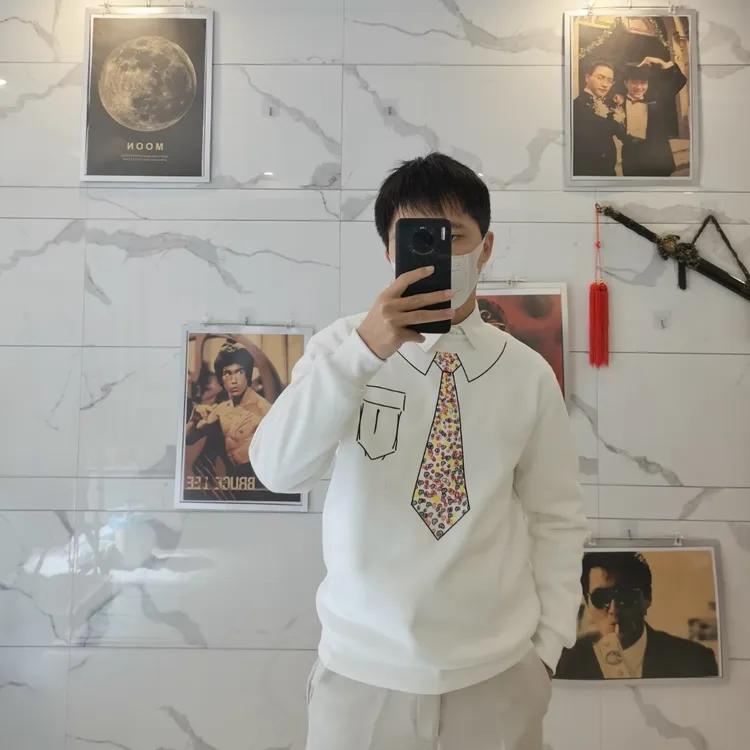 星爷同款周星驰领带卫衣神鸟凤凰图龙的传人棉秋冬男情怀趣味上衣
