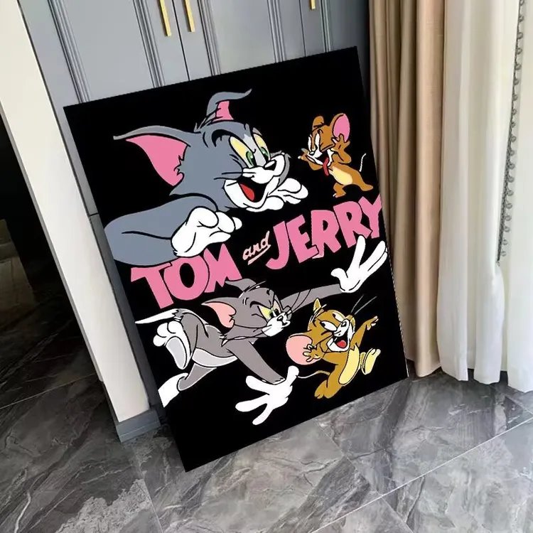 猫和老鼠数字油画diy手工填色填充卡通动漫治愈丙烯装饰画挂画