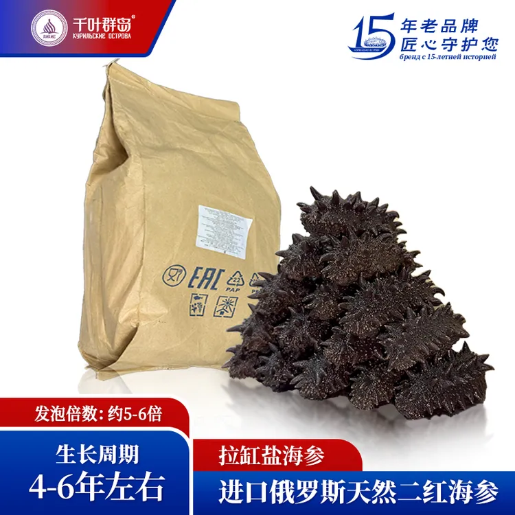 千叶群岛【原装统货】俄罗斯野生拉缸盐海参15年品牌10kg5-6倍泡发