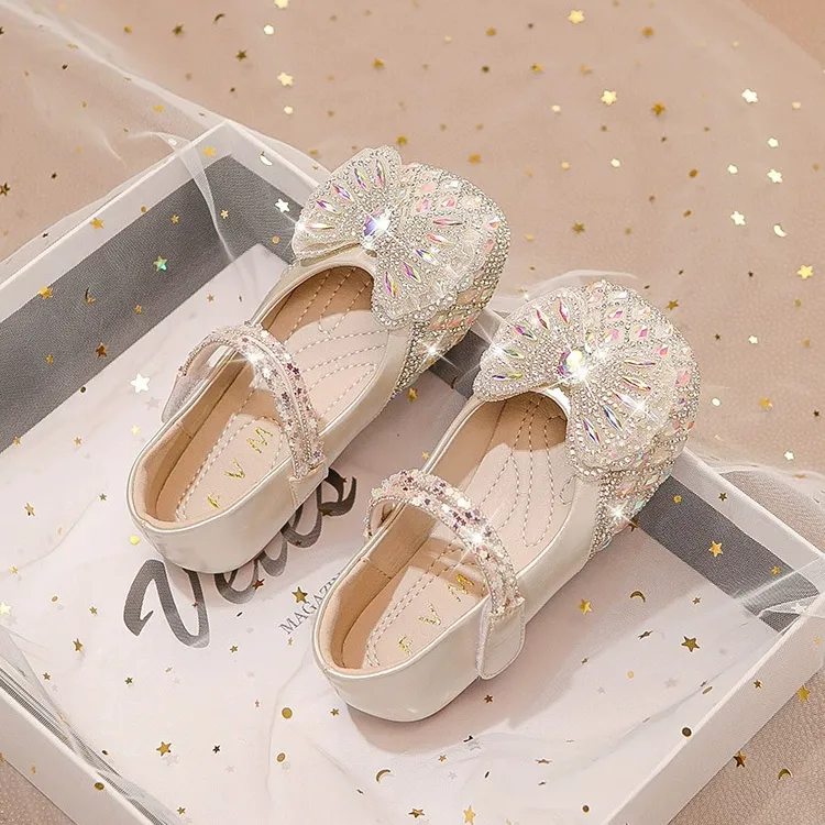 ABC女童公主鞋2025春秋新款儿童单鞋软底女宝宝水晶鞋女孩皮鞋