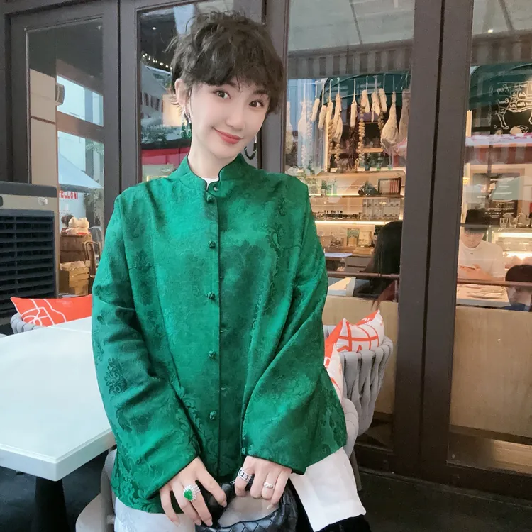 Betty Bairn【青木林】高端定制桑蚕丝提花外套24B-BW6023