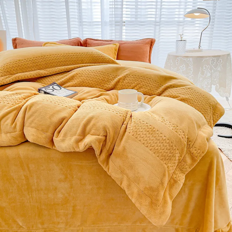 高端轻奢牛奶绒单人宿舍三件套冬季加绒加厚法莱绒水晶绒四件套