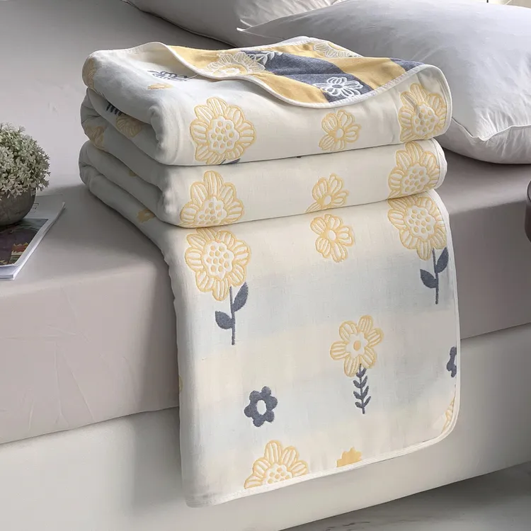 纯棉全棉毛巾被六层纱布盖毯儿童成人办公室午睡空调被成人学生宿