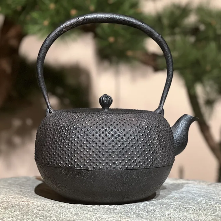 SM-T10铃木盛久工坊作霰纹柚子型铁壶1.4L