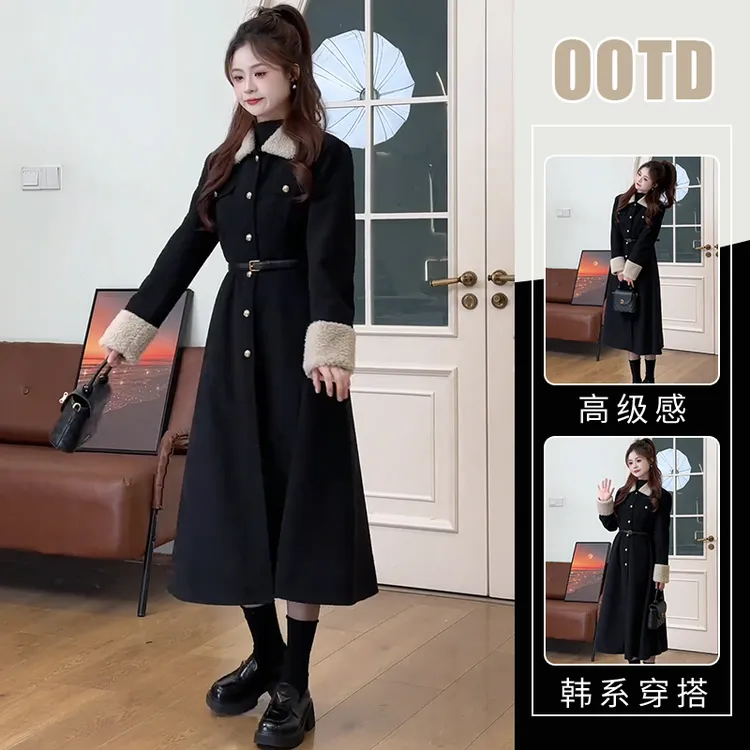 2025秋装新款高端精致气质连衣裙女港味时尚百搭收腰中长款A字裙