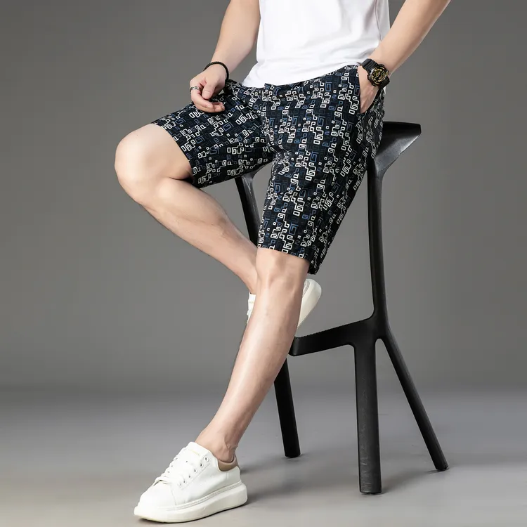 专柜同款男士沙滩裤正品休闲运动短裤夏季时尚经典格子百搭男裤子