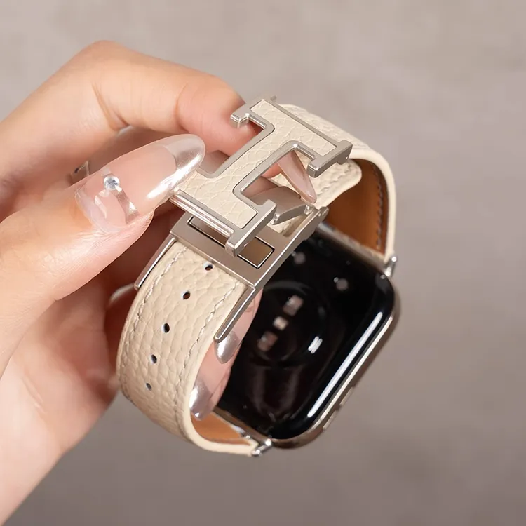 适用华为FIT4/Fit3手表表带智能watchfit2腕带新款H扣荔枝纹真皮
