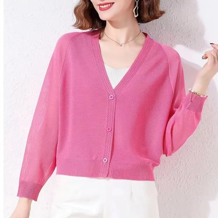 蝙蝠衫夏季薄外套女2024新款防晒开衫配吊带冰丝针织衫上衣