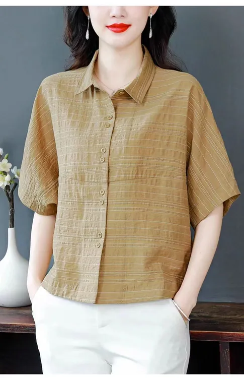 2024夏季新款时尚衬衫百搭宽松洋气显瘦休闲薄款气质上衣