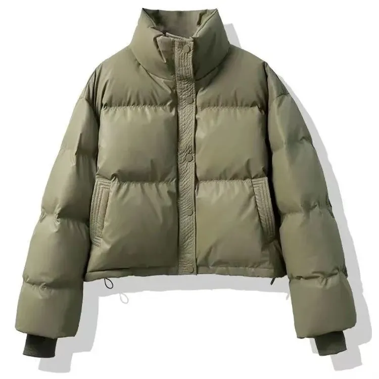 免洗耐脏棉服女短款2024新款时尚冬季加厚立领整张棉小个子女外套